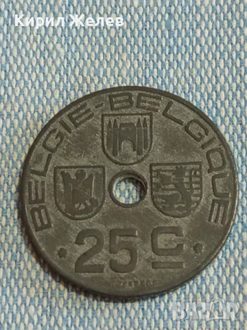 Стара монета 25 сантима 1942г. Кралство Белгия Крал Леополд трети 31698