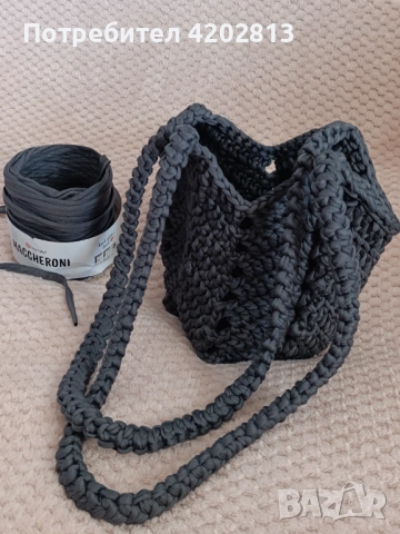 Ръчна изработка . Дамска чанта , плетена на една кука , снимка 3 - Чанти - 53713754