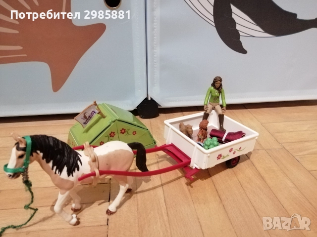 Schleich Horse Club комплект приключение с кон, ездачка, палатка, катеричка, конче, снимка 6 - Фигурки - 52666752