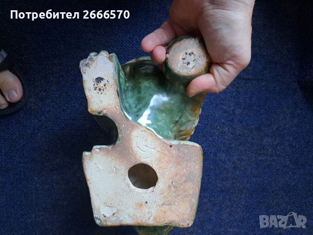  Vintage Large Ceramic Foo Dog Statue      Китаиски порцелан , китайско кучие, снимка 11 - Антикварни и старинни предмети - 41681370