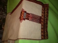 Старо ръчно бродирано перде червена бродерия , снимка 8