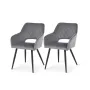 Трапезни столове с интересен дизайн, к-т от 2 бр OFCASA G-UDC9057DGY, снимка 1