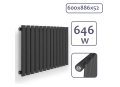 Хоризонтален радиатор за баня Aquamarin® - 600x886x52 мм, снимка 1