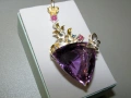 925 сребърно колие с аметист 48 карата, снимка 2
