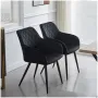 Комплект от 2 бр. трапезни столове, тип кресло - кадифе C-U-DC-B0198BL, снимка 2