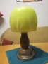 Дизайнерска настолна лампа със зелен стъклен абажур , снимка 2