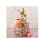 Великденска керамична кошница Mercado Trade, За бисквити със зайче и цветя, снимка 1