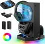 Нова Охлаждаща стойка за Xbox Series XBX със зарядна станция и RGB светлина, снимка 1