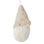 Гном с плетена шапка, 5x10cm, бял/екрю, снимка 2