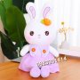 Плюшено зайче с морков и лилава рокличка , снимка 1 - Плюшени играчки - 41798046