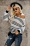 Разпродажба! Дамски пуловер на райе, снимка 1 - Блузи с дълъг ръкав и пуловери - 39697608