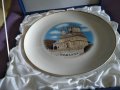 Чиния за стена Румъния в подаръчна кутия-Arpo Curtea de Arges fine porcelain 20см фи, снимка 1