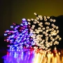 Соларни коледни лампички 12 метра , 100 лампи 5 програми , 4 цвята по избор, снимка 8