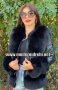 Луксозно дамско палто естествен косъм лисица и естествена кожа код 60