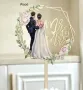 Двойка Младоженци в гръб булка мнадоженец Mr &Mrs дървен топер за сдватбена торта сватба, снимка 2