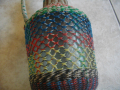 Старо Ръчно Плетена Бутилка/Шише-Ретро-Винтидж-Оплетка С Цветни Медни Жици, снимка 9