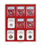 Lindner MB кутия в червен цвят PVC за 9 сертифицирани монети / монетни карти