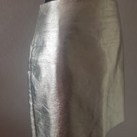 Къса кожена пола сребрист металик - 20,00лв., снимка 3 - Поли - 42666268