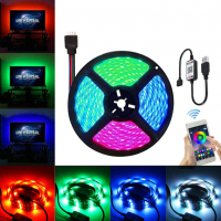 Смарт RGB LED лента SunShine SLS004, Bluetooth, Дистанционно, 7.2 W/m, 420 lm/m, IP65, 5 м, снимка 2 - Друга електроника - 36144334