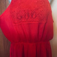 Червена нова рокля, голям размер🌸🌹👗XL🌸🌹👗  арт.099, снимка 3 - Рокли - 26386318
