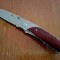 Джобен нож с дървени чирени, снимка 2 - Ножове - 42273759