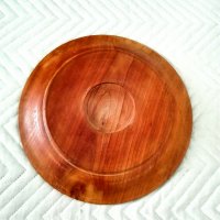 Дървена ръчно резбована чиния, снимка 5 - Антикварни и старинни предмети - 34061723