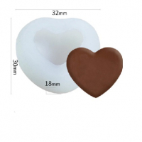3D Заоблено сърце 3 размера силиконов молд форма декорация фондан шоколад свещ гипс сапун калъп, снимка 5 - Форми - 34719117