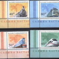 Чисти марки Влакове Локомотиви 1999 от Казахстан, снимка 1 - Филателия - 41923215