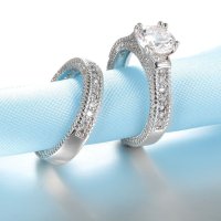 Комплект от 2 сребърни пръстена със сапфир, снимка 4 - Пръстени - 41637431