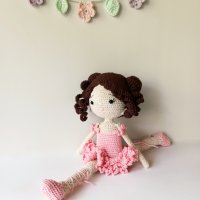 Плетени играчки, кукла балерина, подарък за момиче, ръчна изработка, снимка 2 - Кукли - 38972226
