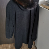 Дамско палто с качулка и кожа, снимка 3 - Палта, манта - 36115615