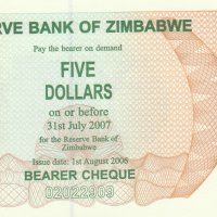 5 долара 2006, Зимбабве, снимка 2 - Нумизматика и бонистика - 35839298