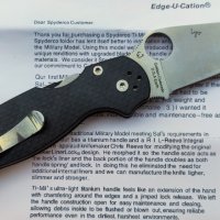 Сгъваем нож Spyderco  Paramilitary, снимка 17 - Ножове - 40377095