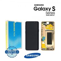 LCD Дисплей за Samsung SM-G960F S9 / GH97-21696Е / Тъч скрийн с рамка / Златен / Оригинал Service Pa