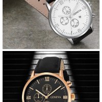 GENEVA - кварцов часовник,дата,кожена каишка, снимка 4 - Дамски - 41435828