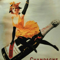Класически френски плакати на Шампанско - ретро, снимка 2 - Картини - 36401611