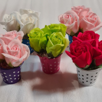 Ароматни сапунени рози в метална кофичка, снимка 2 - Декорация за дома - 44766914