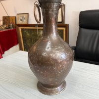 Автентична медна кана / ваза. №4479, снимка 3 - Антикварни и старинни предмети - 42012756