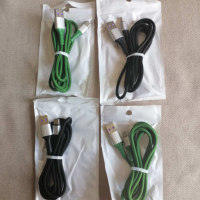 Качествен кабел с оплетка USB към TIPE-C дължина 1.5 м цвят черен или зелен, снимка 1 - USB кабели - 36229464