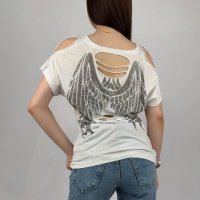 Дамска памучена тениска"Пролет-лято" COCO BIANCA Angel , снимка 2 - Тениски - 41749329