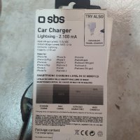 Зарядно за кола SBS Car charger 12/24V 2.1 A TACARTUBE2AW, снимка 2 - Безжични зарядни - 42233954