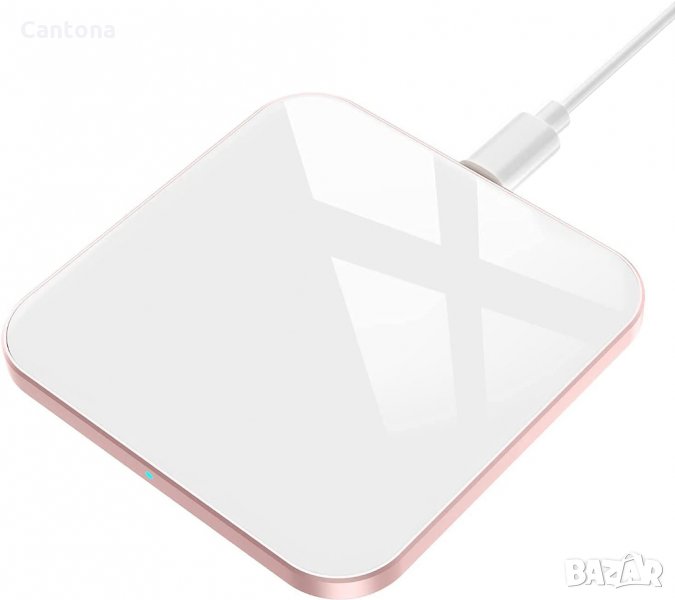 Безжично зарядно устройство AGPTEK 15W, индуктивна зарядна станция Qi стандарт,  Type C, снимка 1