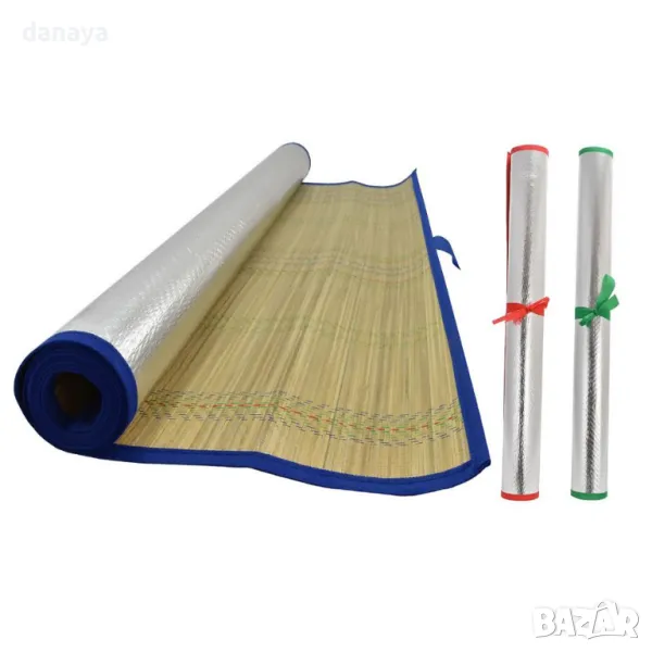 5912 Плажна рогозка с фолио постелка за пикник къмпинг, 75x170cm, снимка 1