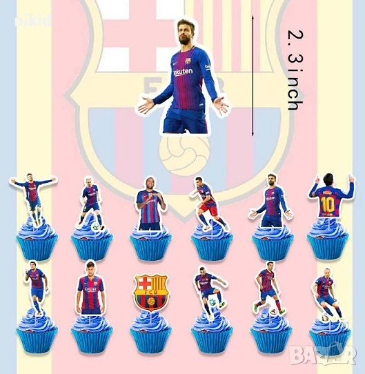 FCB ФК Барселона Barcelona футболни футбол къси топери за мъфини кексчета декор парти рожден ден , снимка 1