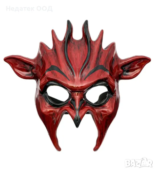 Маска за Хелоуин, дявол, червен, снимка 1