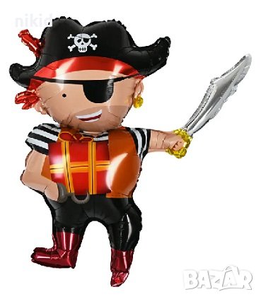 Пират човек Пиратско парти балон фолио фолиев хелий или въздух парти рожден ден, снимка 1