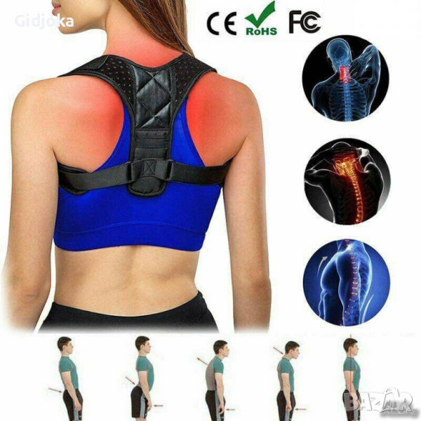 Коректор на стойката на гърба, колан за изправяне на раменете, снимка 1