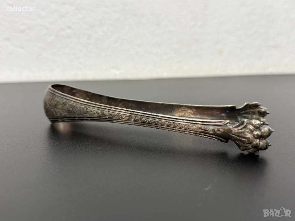 Стара дебело посребрена щипка за лед / сладки. №7780, снимка 1