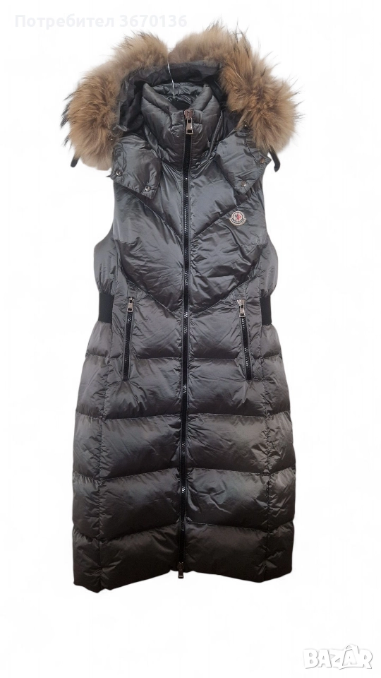 Moncler дълъг елек с качулка, снимка 1