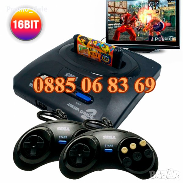 Телевизионна игра Sega Mega Drive 2, 16 битова, игрова конзола, снимка 1